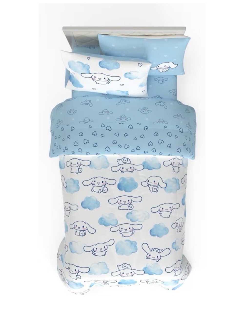 Cinnamoroll Bedding, 5 Piece Super Cozy Reversible Comforter and Sheet Set. BNWT